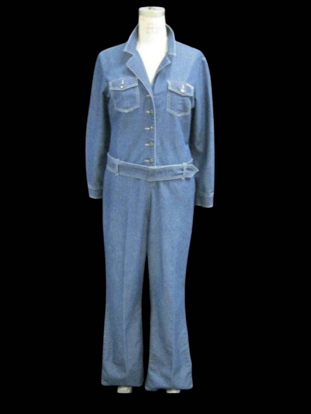 RARE Y2K GIRBAUD Dark Denim Jumpsuit Low Waist Bust 41"